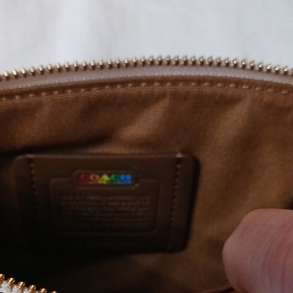 Coach White Wristlet with Rainbow Logo - Picture 4 of 4